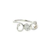 18k White Gold and Diamond Fancy Ring in size 6.5 and total gold weight of 2.12g